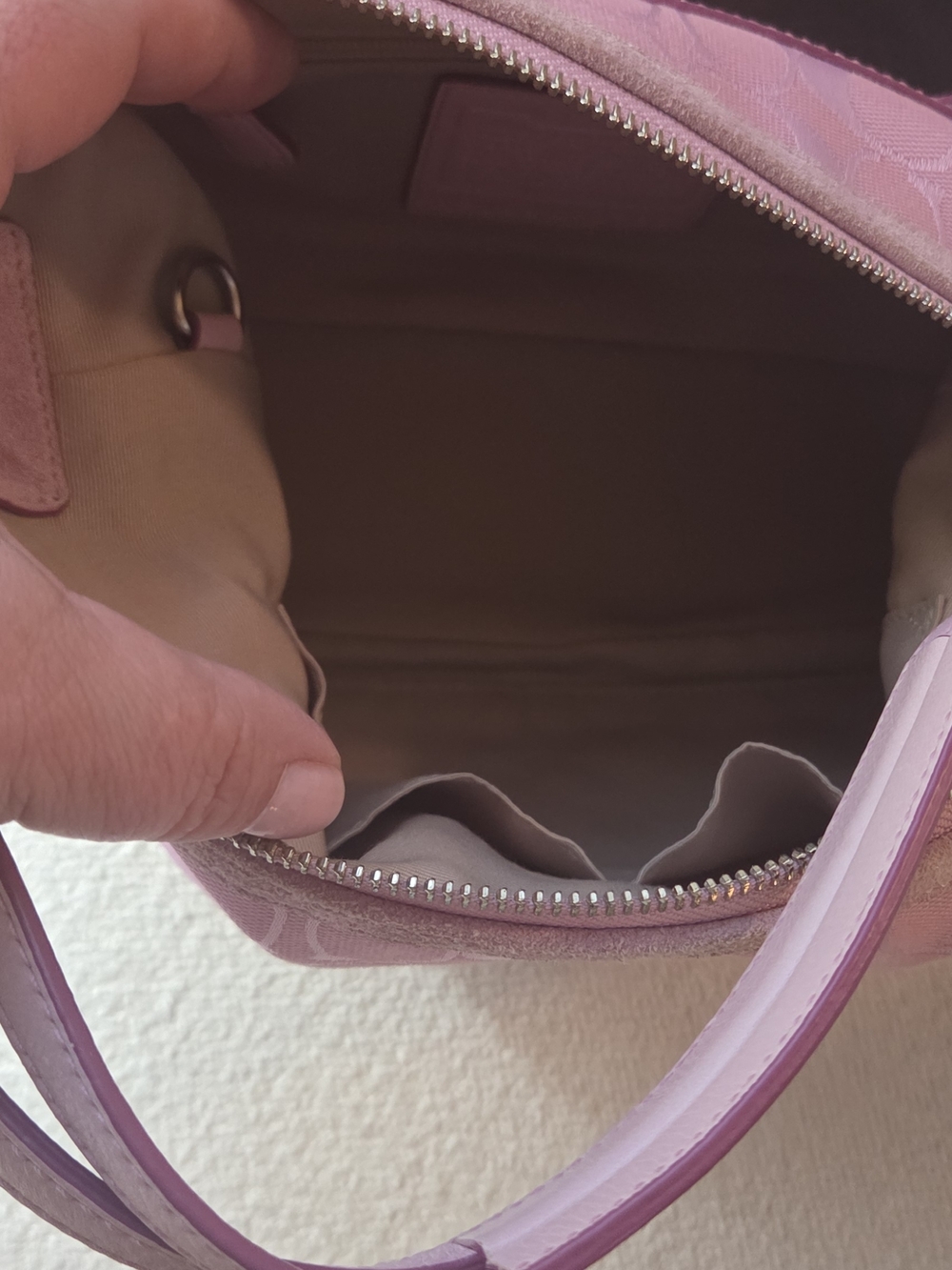 Y2K Coach Pink Signature Shoulder Bag with Tassel and Charm - Picture 4 of 4